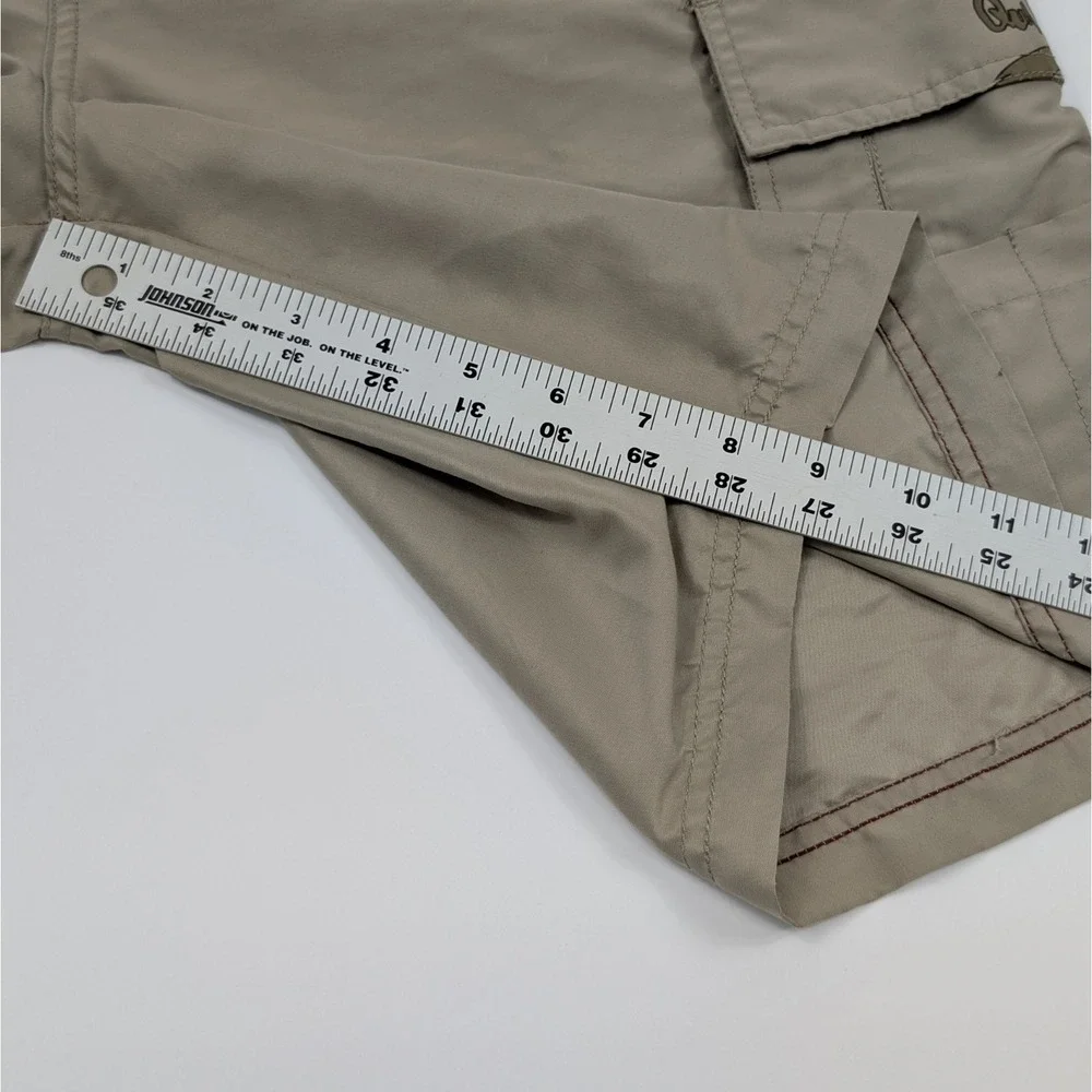 Vintage Y2K Quiksilver Cargo Shorts Mens 34x9 Tan Skater‎ Surfer Streetwear